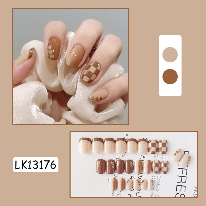 Kurixiang Latte Pull Wearing Nail Parche para uñas Parche para uñas