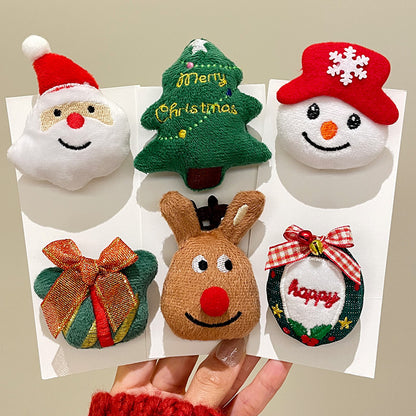 Broche de Papá Noel con dibujos animados, accesorios para festivales navideños