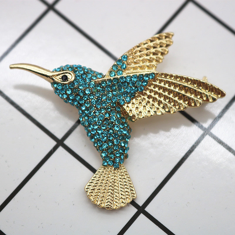 Broche retro de colibrí lindo para mujer