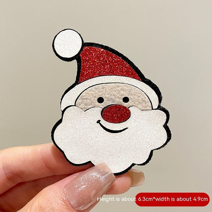 Broche de Papá Noel con dibujos animados, accesorios para festivales navideños