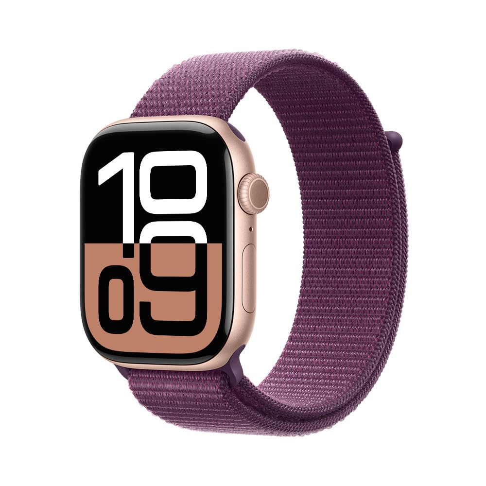 Apple Watch Series 10 GPS • Caja de Aluminio Negro Azabache de 42 mm • Correa Deportiva Negra - S/M 