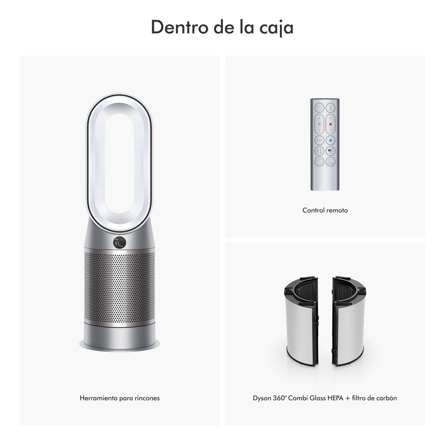 Dyson Purificador Hot + Cool HP07, Calentador + Ventilador, Blanco/Plata, 374692-01