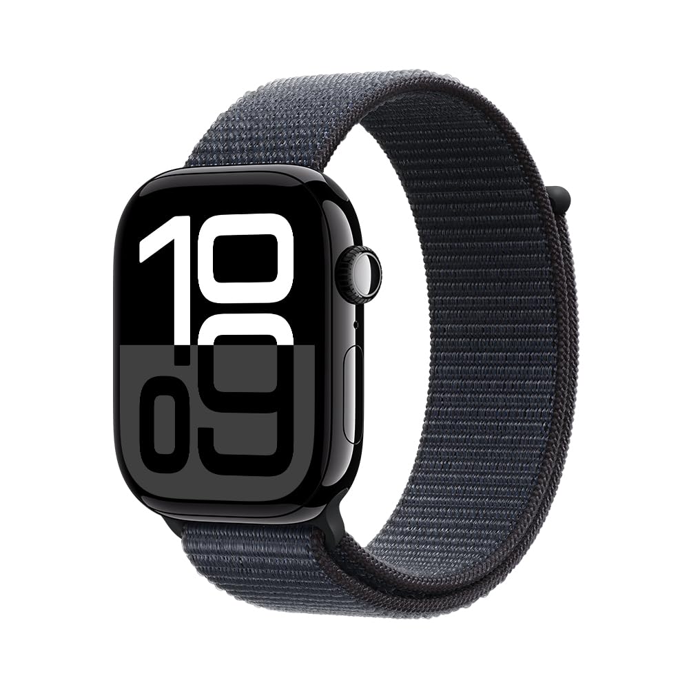 Apple Watch Series 10 GPS • Caja de Aluminio Negro Azabache de 42 mm • Correa Deportiva Negra - S/M 