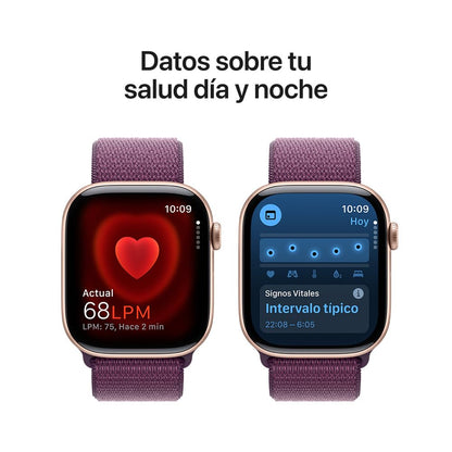 Apple Watch Series 10 GPS • Caja de Aluminio Negro Azabache de 42 mm • Correa Deportiva Negra - S/M 