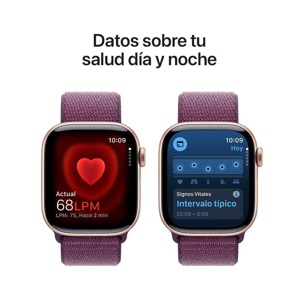 Apple Watch Series 10 GPS • Caja de Aluminio Negro Azabache de 42 mm • Correa Deportiva Negra - S/M 