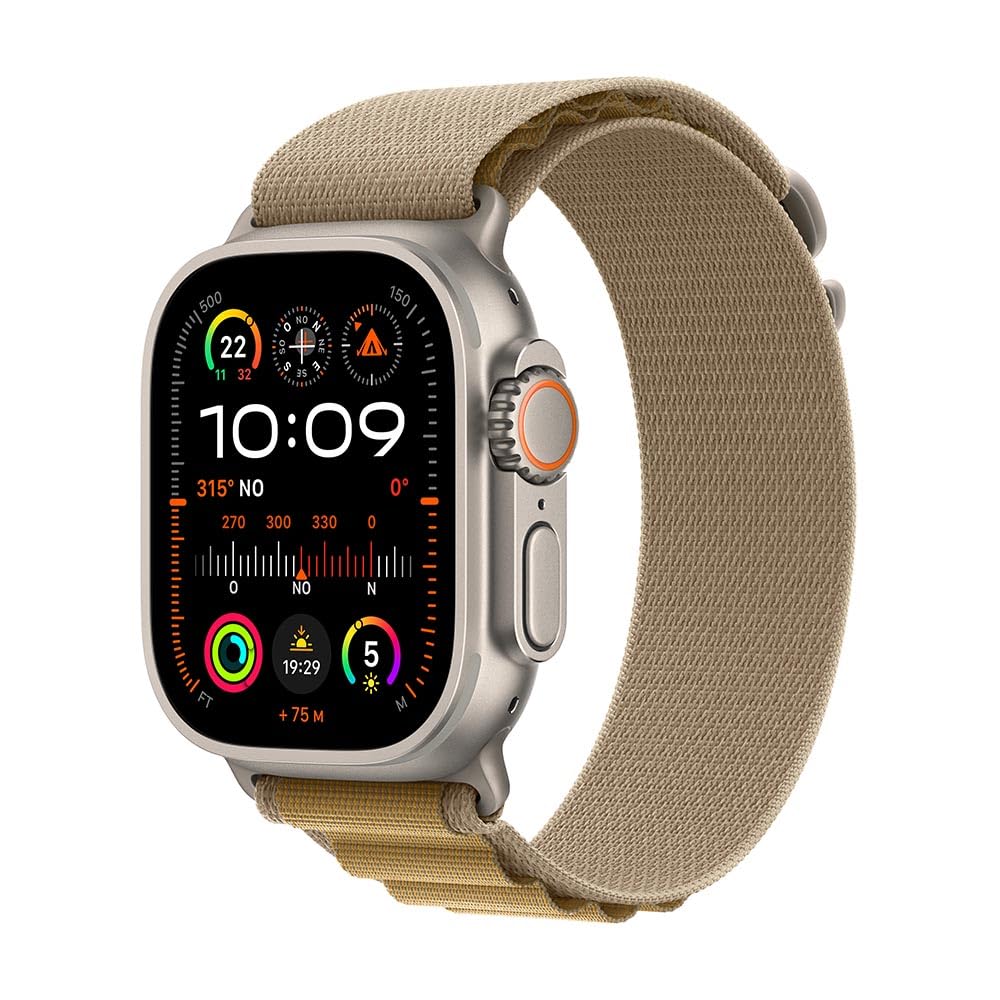 Apple Watch Ultra 2 GPS + Cellular • Caja de Titanio Negro de 49 mm • Correa Alpine Verde Oscuro - Mediana 