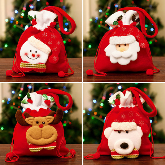 Bolsa de regalo portátil con diseño cepillado para regalo de Navidad