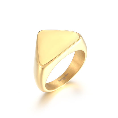 Anillo de acero inoxidable con forma de triángulo para hombre