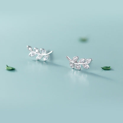 S925 Silver Mori Style Sweet And Simple Branch Bud Earrings