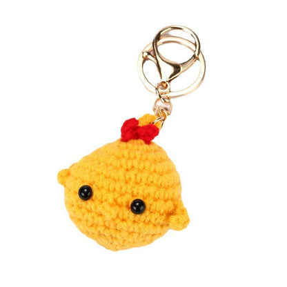 Hand-woven Bee Sad Hamster Keychain