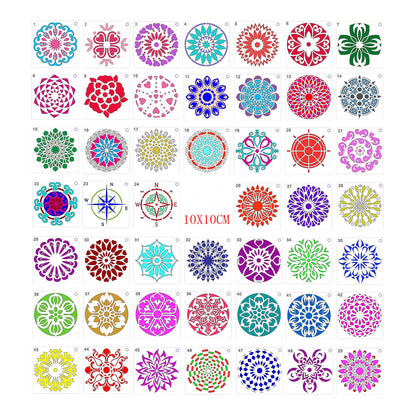 48 Mandala Auxiliary Painting Templates Stone Color Painting Creative DIY Handmade Templates