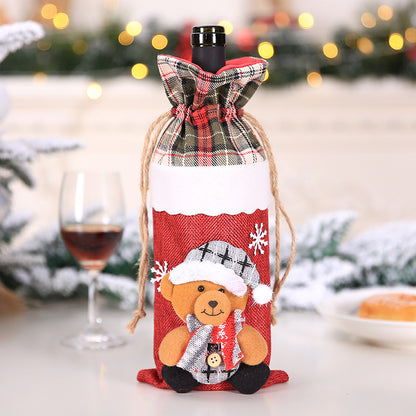 Adornos navideños Calcetines navideños para botellas de vino