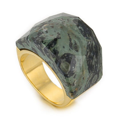 Anillo de piedra natural de moda para mujer