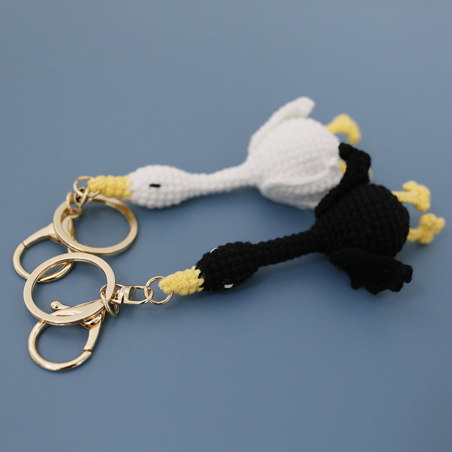 Wool Woven Swan Pendant Hand-crocheted Keychain Creative Handicraft Finished Product