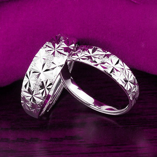 Anillo de pareja de gypsophila Pulsera de plata de ley S925