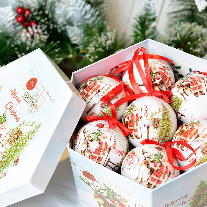 Caja de regalo navideña con colgante de decoración de árbol de Navidad