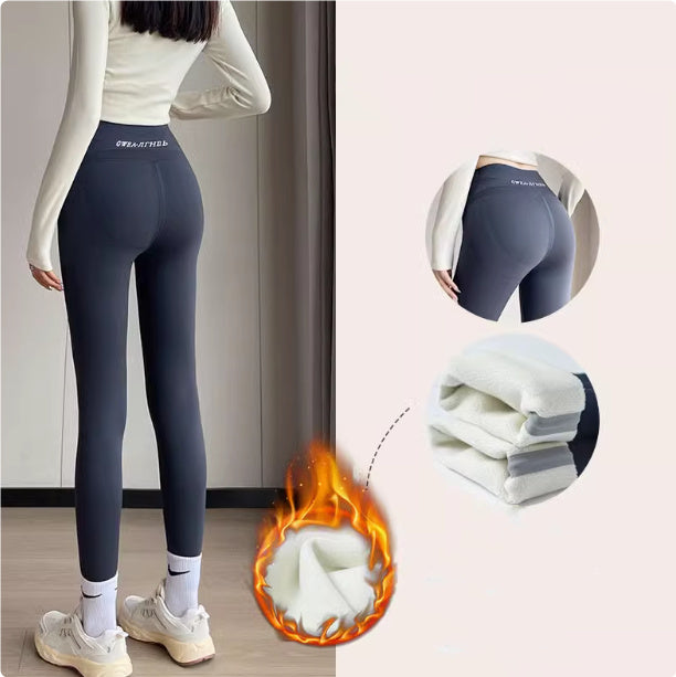 Leggings de vellón de cordero para mujer