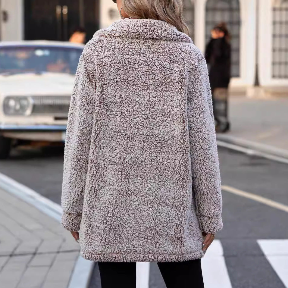 Chaqueta informal holgada tipo cárdigan con relleno de algodón para mujer