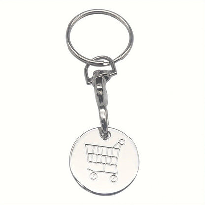 Trolley Stainless Steel Pendant Supermarket Token Keychain