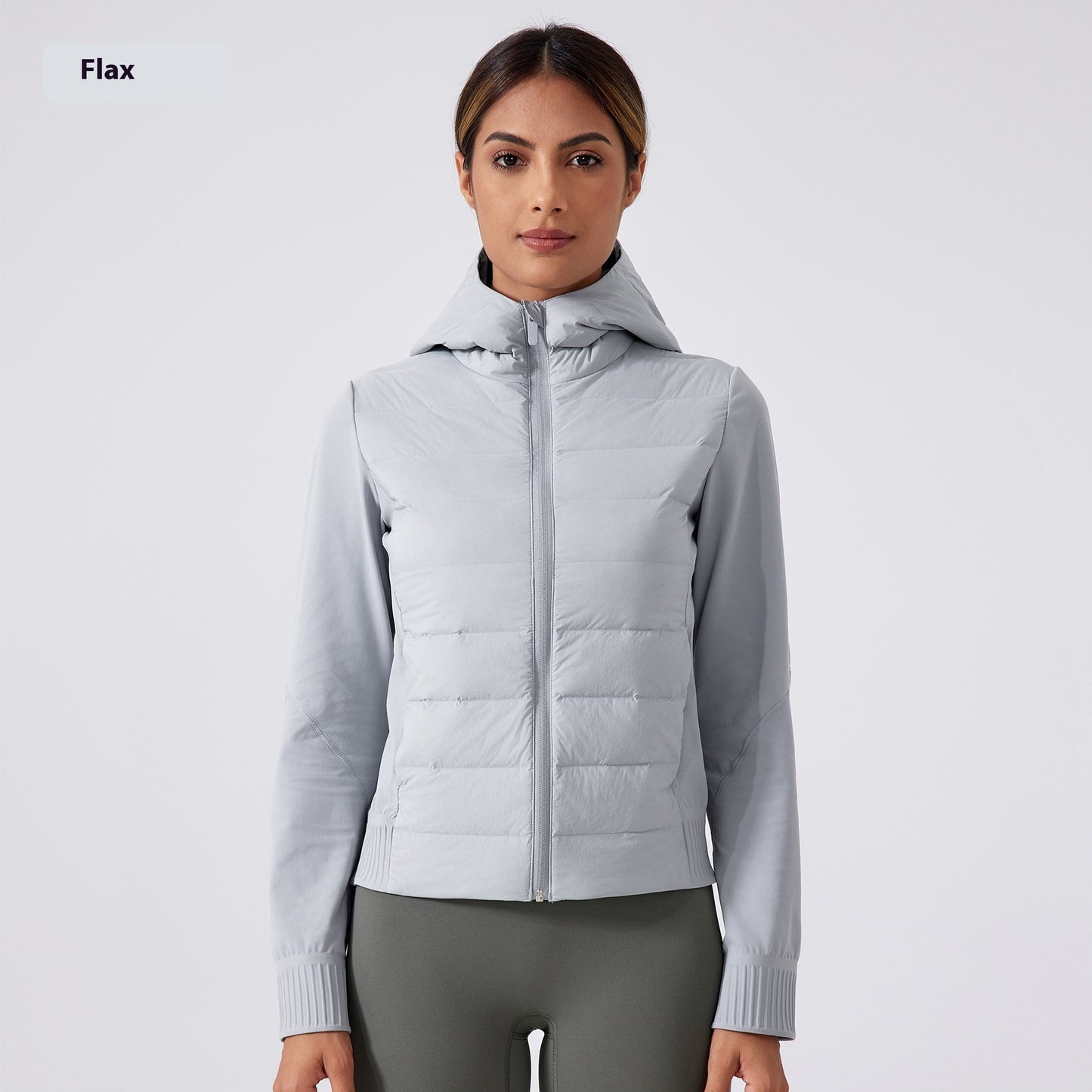 Chaqueta de plumón con capucha fina para mujer, resistente al viento, impermeable y cálida