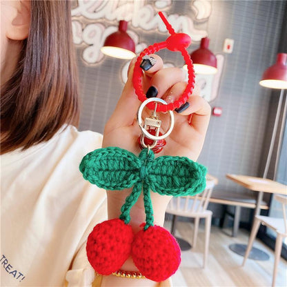 Internet Celebrity Ins Lamb Black Cat Car Key Ring Handbag Pendant Hand Woven