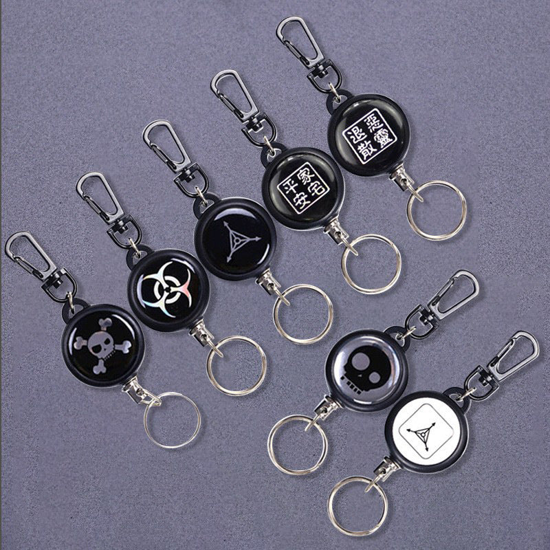 Outdoor Anti-theft Wire Rope High Rebound Retractable Key Ring