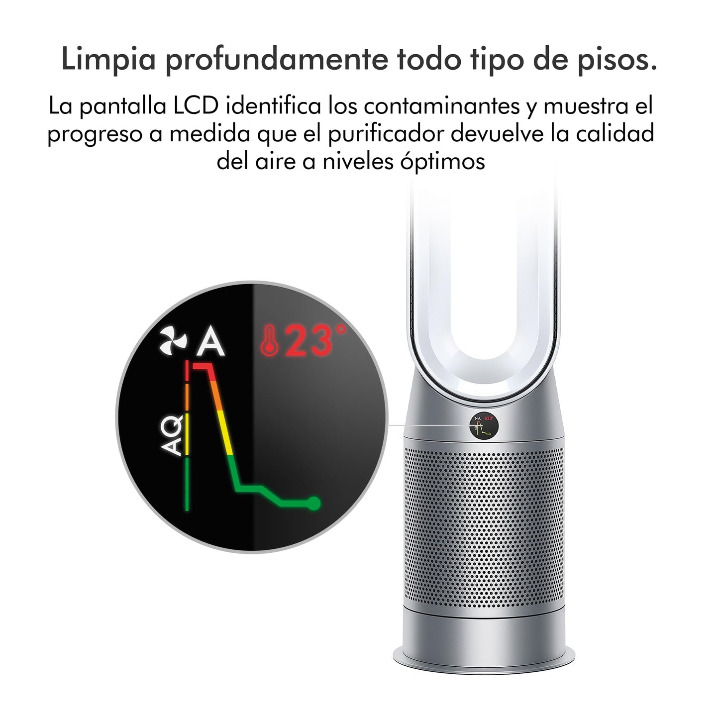 Dyson Purificador Hot + Cool HP07, Calentador + Ventilador, Blanco/Plata, 374692-01