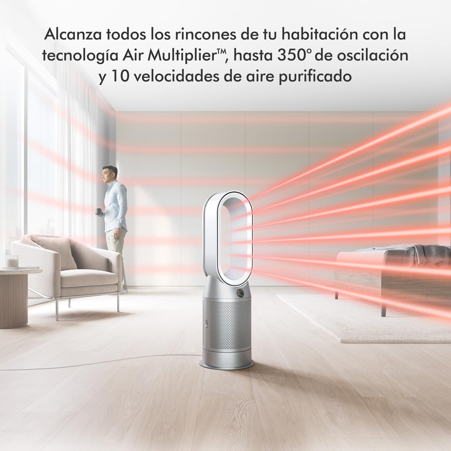 Dyson Purificador Hot + Cool HP07, Calentador + Ventilador, Blanco/Plata, 374692-01