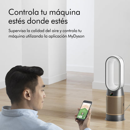 Dyson, Purificador Hot+Cool Formaldehyde HP09, Calentador + Ventilador, Detecta y Destruye el Formaldehído, Blanco/Dorado, 379427-01