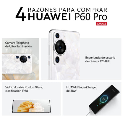 HUAWEI P60 Pro 8+256, Cámara de Ultra Iluminación con Apertura Ajustable, IP68, 88W, Negro 