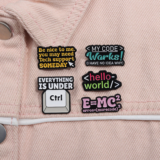 Broche de personalidad con letras y frases cortas en inglés interesantes