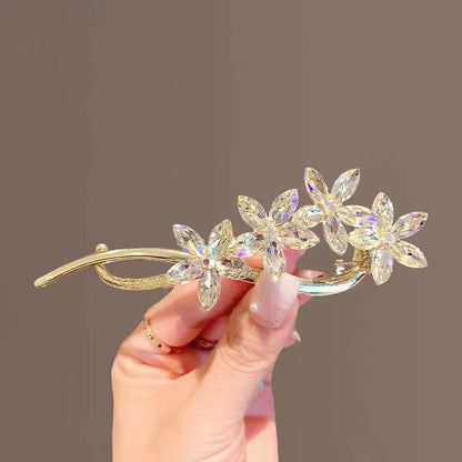 Super Fairy Temperament Crystal Flower Twister Clip Simple Personality Hairpin