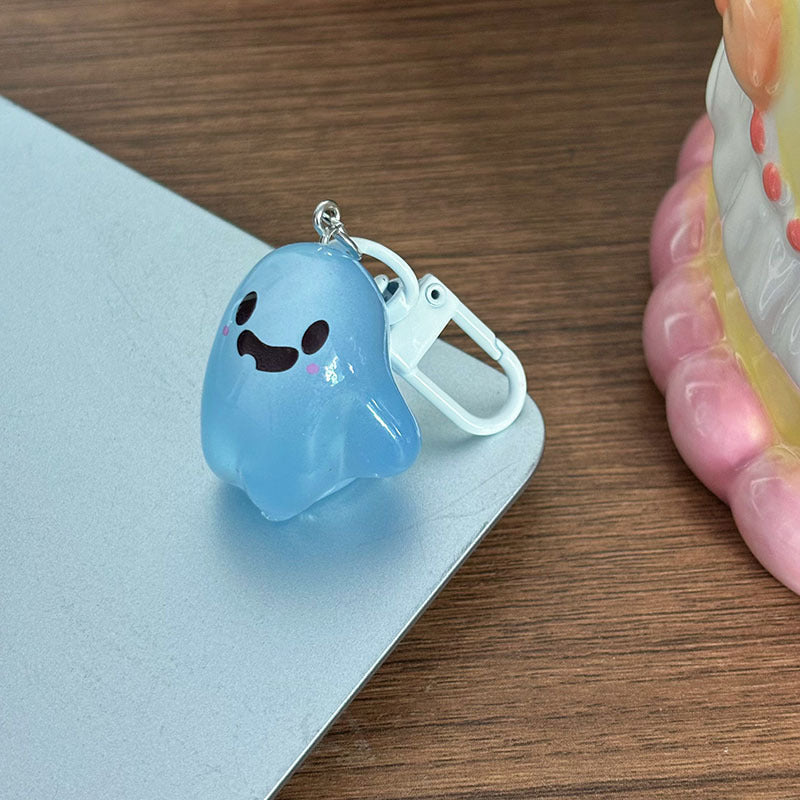 Halloween Jelly Ghost Keychain Cartoon Luminous Pendant