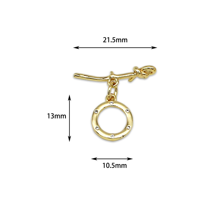 Accessory Necklace Clip Bracelet Button Copper Plating 18K Real Gold OT Buckle Color-retention Gold Ending Connection Buckle