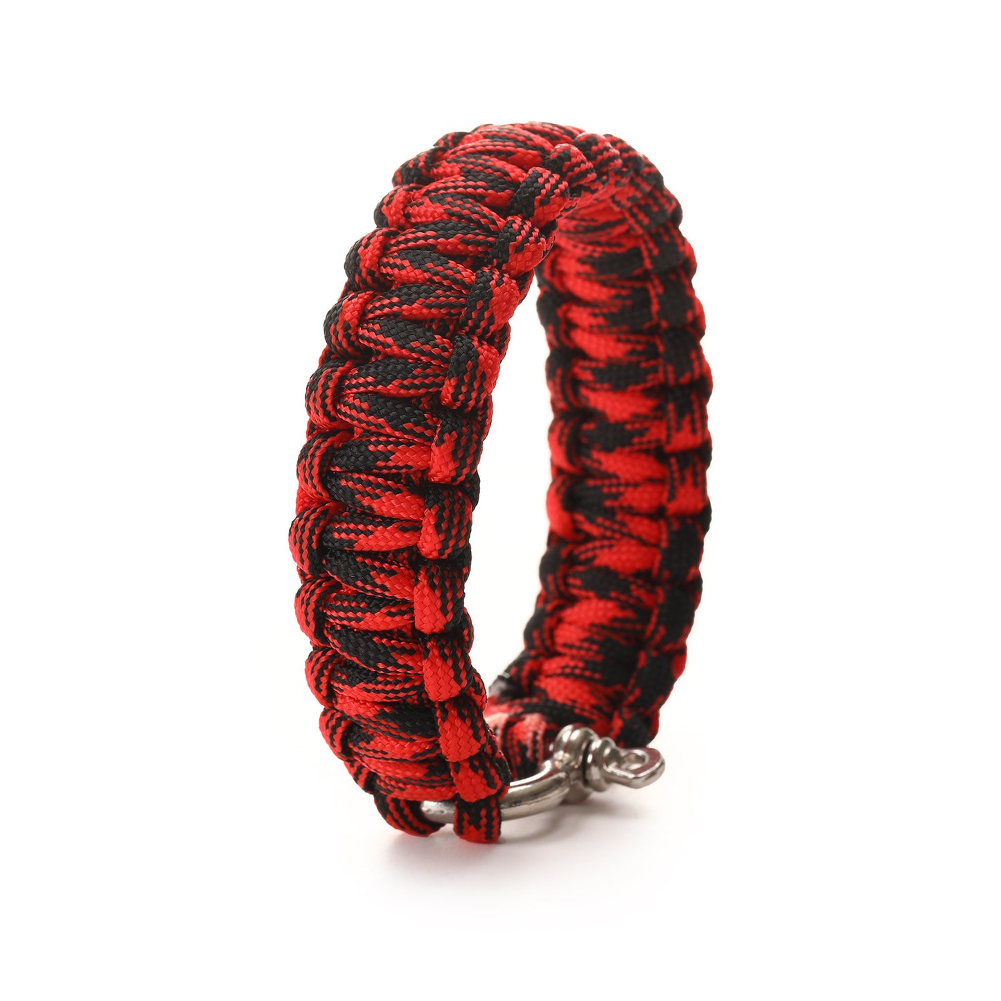 Pulsera de paracord con hebilla en forma de O para exteriores, pulsera de supervivencia tejida con cuerda de paraguas de siete núcleos