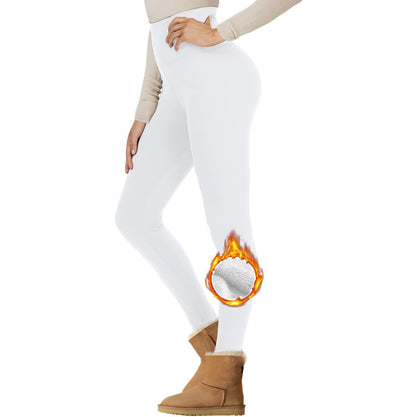 Leggings térmicos ajustados con relleno de terciopelo y cintura alta recortados