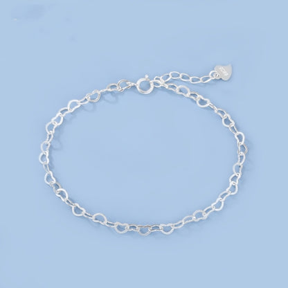 Pulsera de corazón de plata S925 con temperamento sencillo en forma de corazón