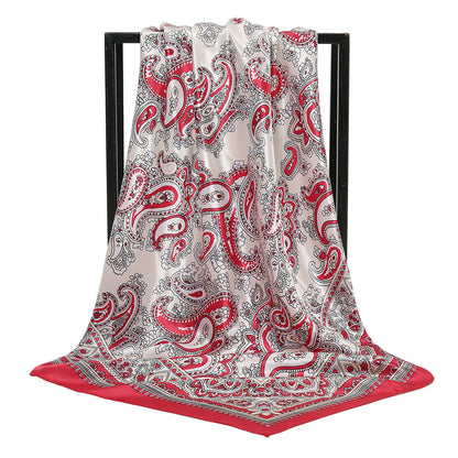 Paisley Printed 90 Square Scarf Retro Fashion Shawl