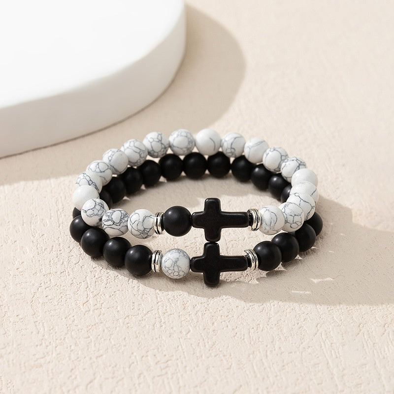 Pulsera de piedra con diseño de mal de ojo personalizada, ideal para parejas de hombres y mujeres