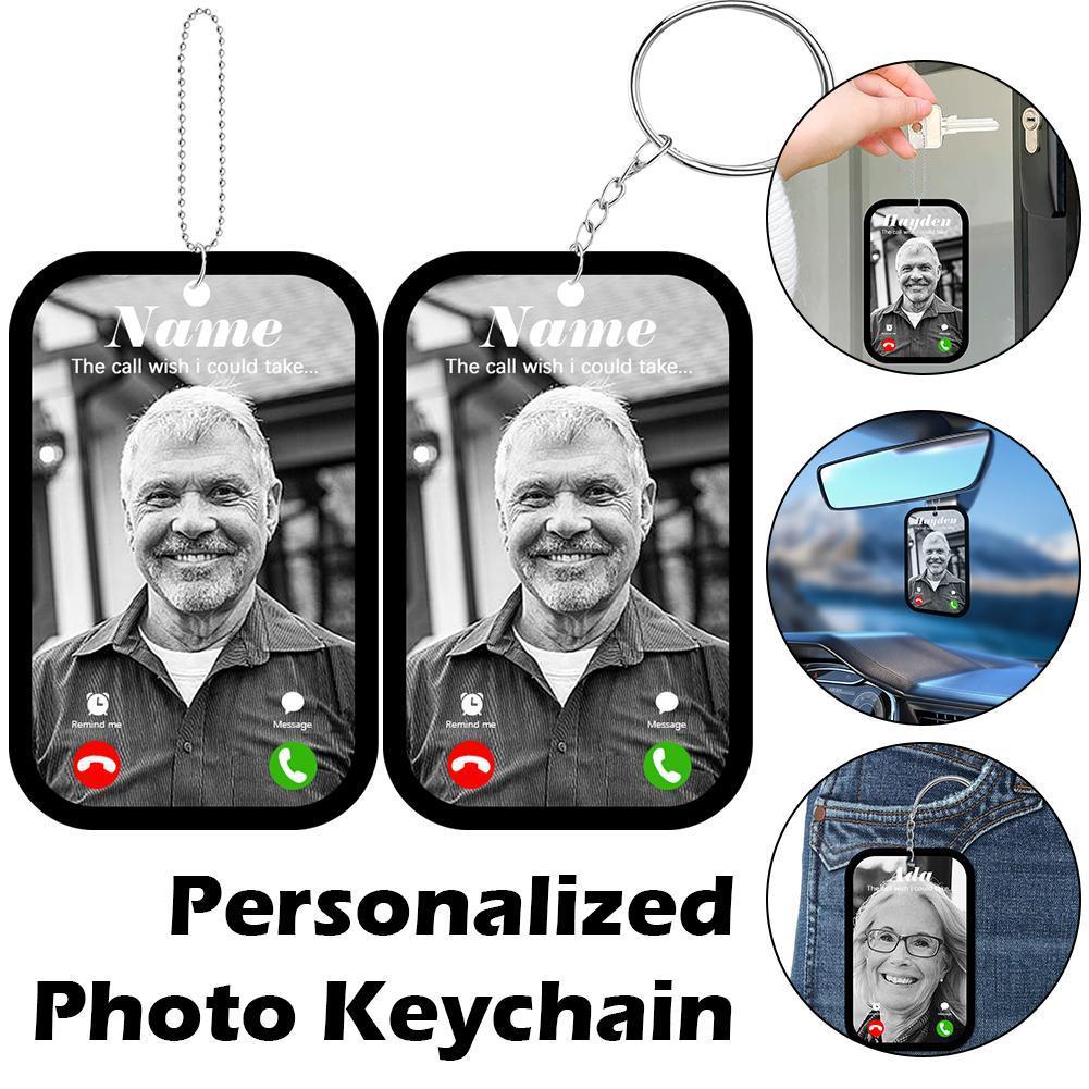 Acrylic Personalized Photo Keychain Flat Decoration