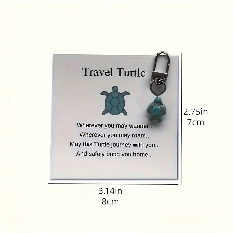 Keychain Travel Turtle Turquoise Decorative Pendant