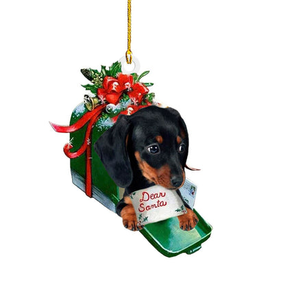 Adornos navideños con forma de salchicha para perros