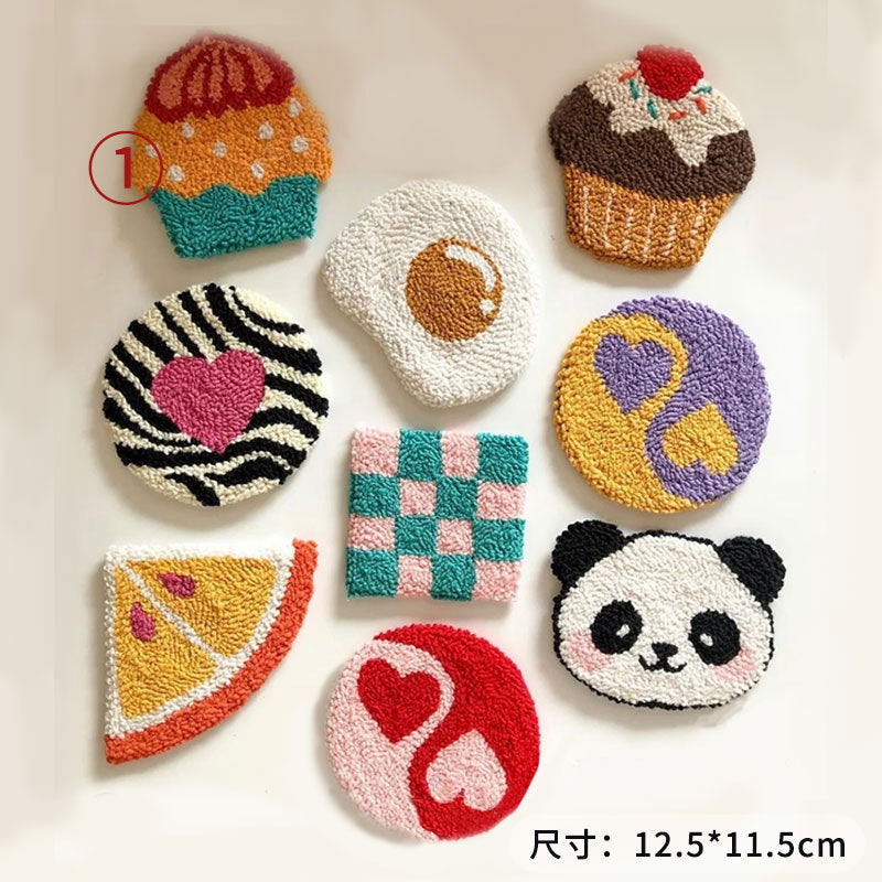 Christmas Poke Embroidery Coaster Material Package Handmade Heat Proof Mat Cloth Stamp