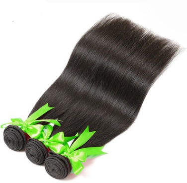 Real Hair Wig Straight Hair Natural Color Europe And America Brazil Straight Hair Curtain