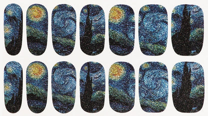 Pegatinas para manicura Estrella de Van Gogh Apliques para manicura 14 Pegatinas para fototerapia Pegatinas para uñas