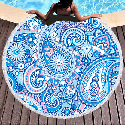 Summer round printed beach towel