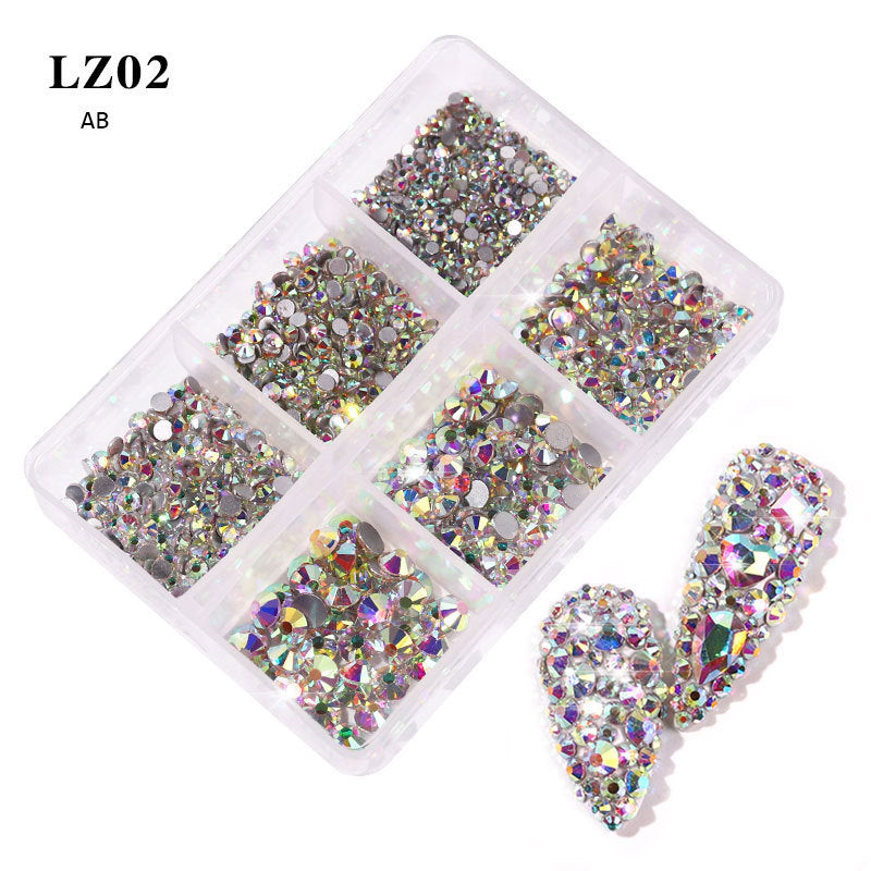 Nail Art Flat Rhinestone Set Mixed Color Rhinestones