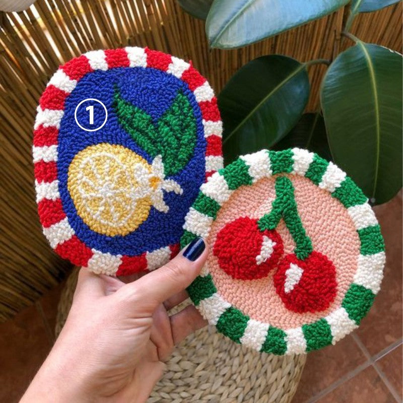 Christmas Poke Embroidery Coaster Material Package Handmade Heat Proof Mat Cloth Stamp