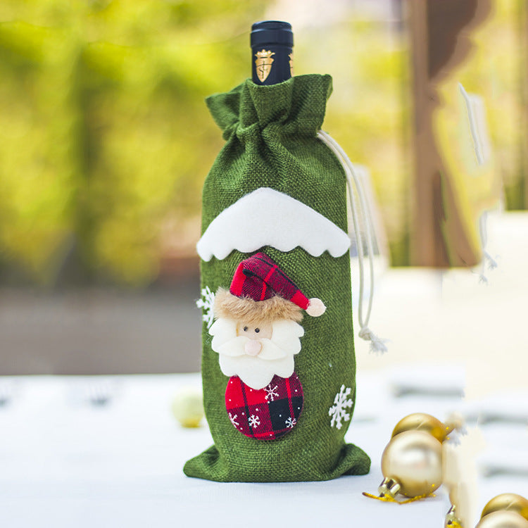 Adornos navideños Calcetines navideños para botellas de vino