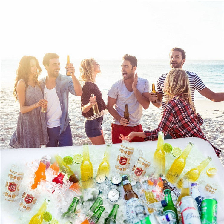 Bandeja de mesa flotante con barra de agua inflable de verano con cojín de aire y soporte para alimentos y bebidas